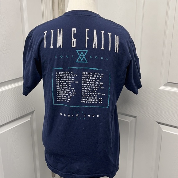 TIM & FAITH Soul 2 Soul Tour 2018 Cotton T-Shirt Large - Picture 3 of 6